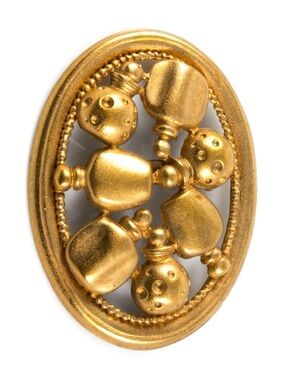 Christian Dior Vintage Gold Parfume Oval Brooch